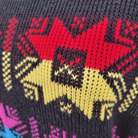CHIC Sport 80s Snowflake Colorful Sweater Vest Women's Large Fair Isle - Picture 4 of 10